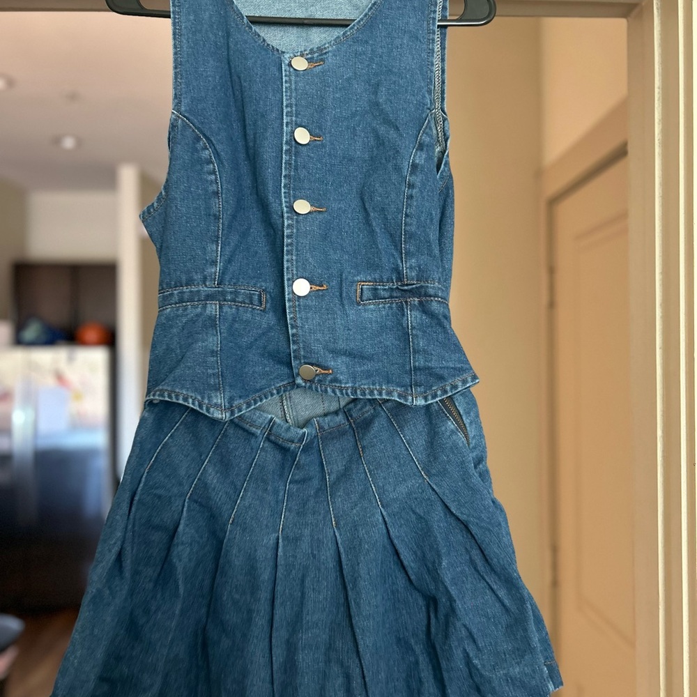 SHEIN Blue Denim Mini Dress